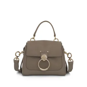 Mini Tess Day Bag in Grained & Shiny Calfskin in Motty Grey