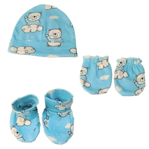 Mittens, Booties and Cap set- Hello Bear