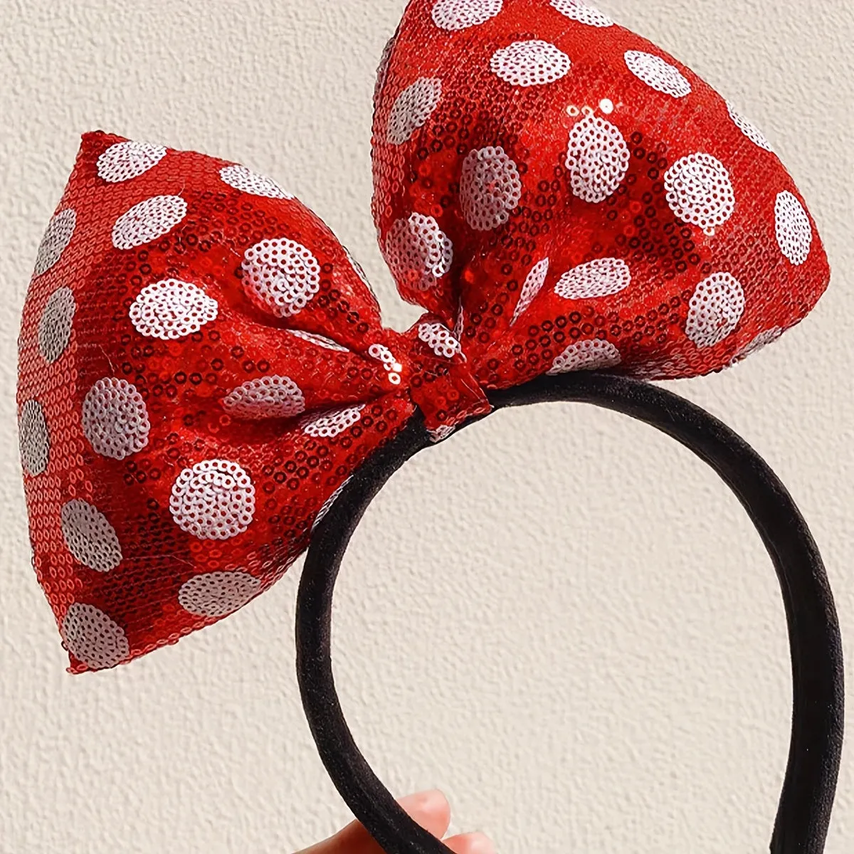 Partyready Red Polka Dot Sequin Bow Headband