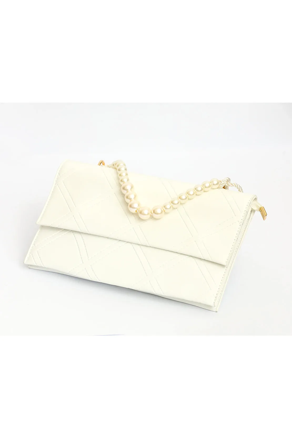 Pearl Handle Clutch - White