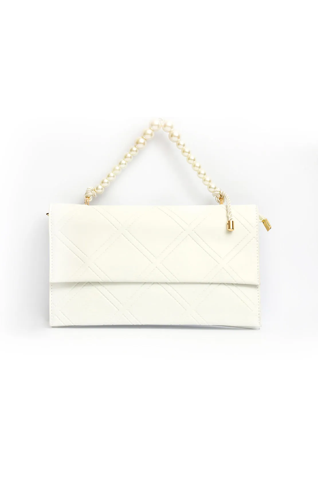 Pearl Handle Clutch - White