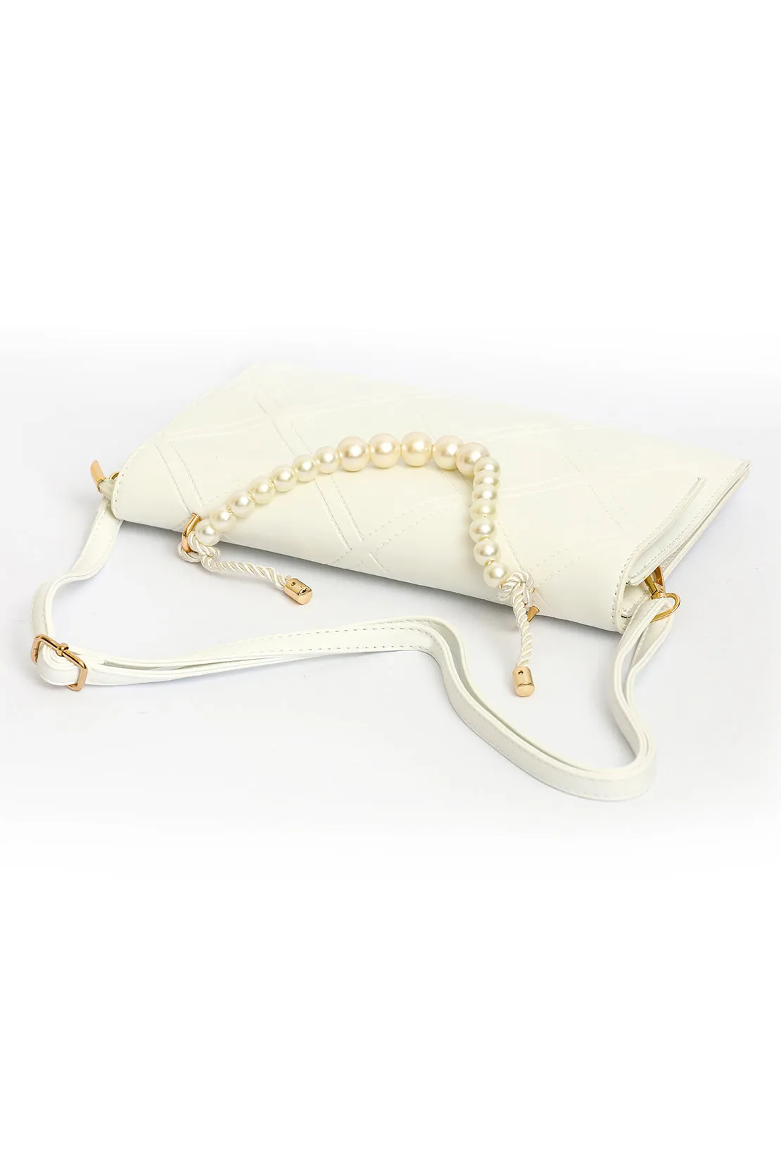 Pearl Handle Clutch - White