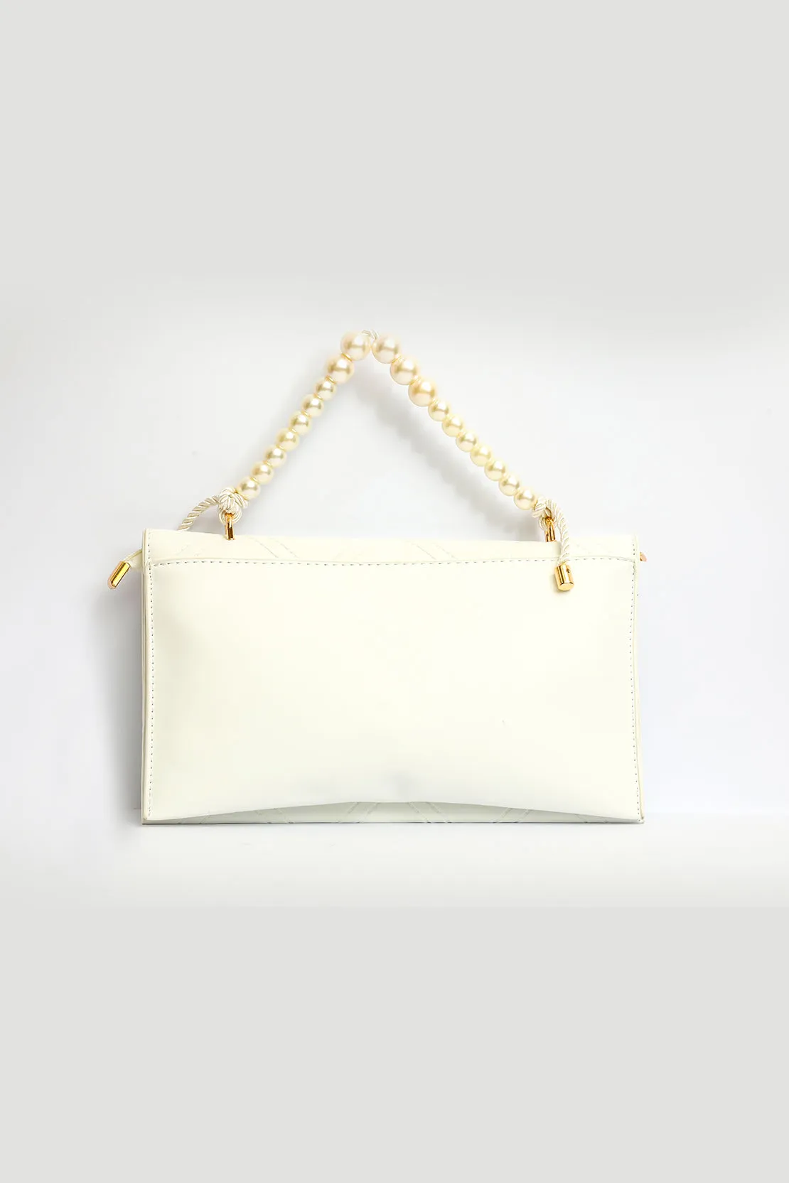 Pearl Handle Clutch - White