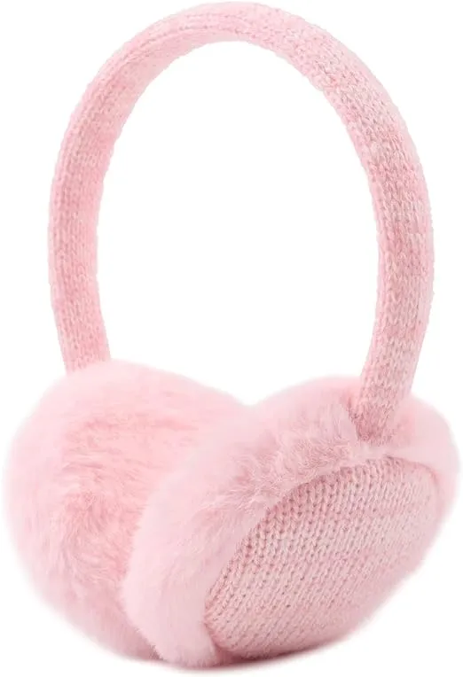 Pesaat Winter EarMuffs for Kids Outdoor Girls Knitted Ear Cover Plush Toddler Boys Ear Warmer 3-8 Years