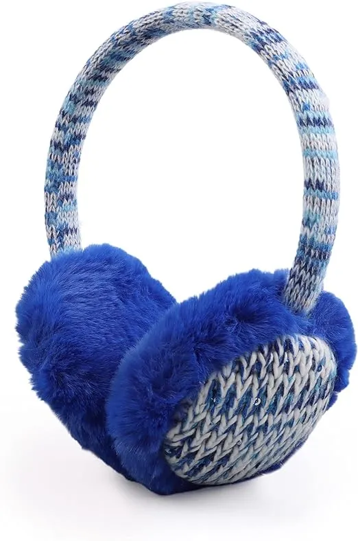 Pesaat Winter EarMuffs for Kids Outdoor Girls Knitted Ear Cover Plush Toddler Boys Ear Warmer 3-8 Years