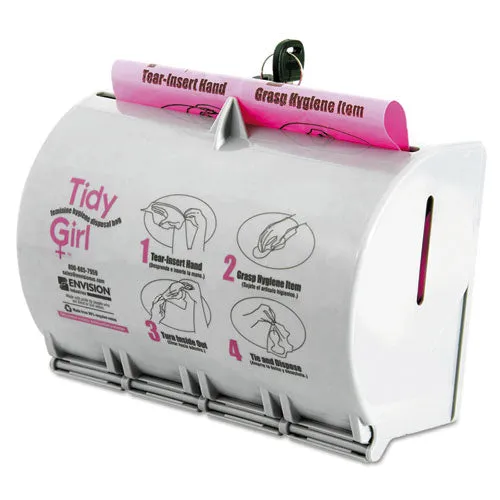 Plastic Feminine Hygiene Disposal Bag Dispenser, Gray