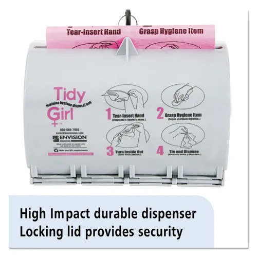 Plastic Feminine Hygiene Disposal Bag Dispenser, Gray