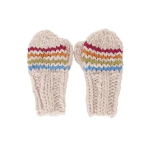 Rainbow Stripe Mittens Natural