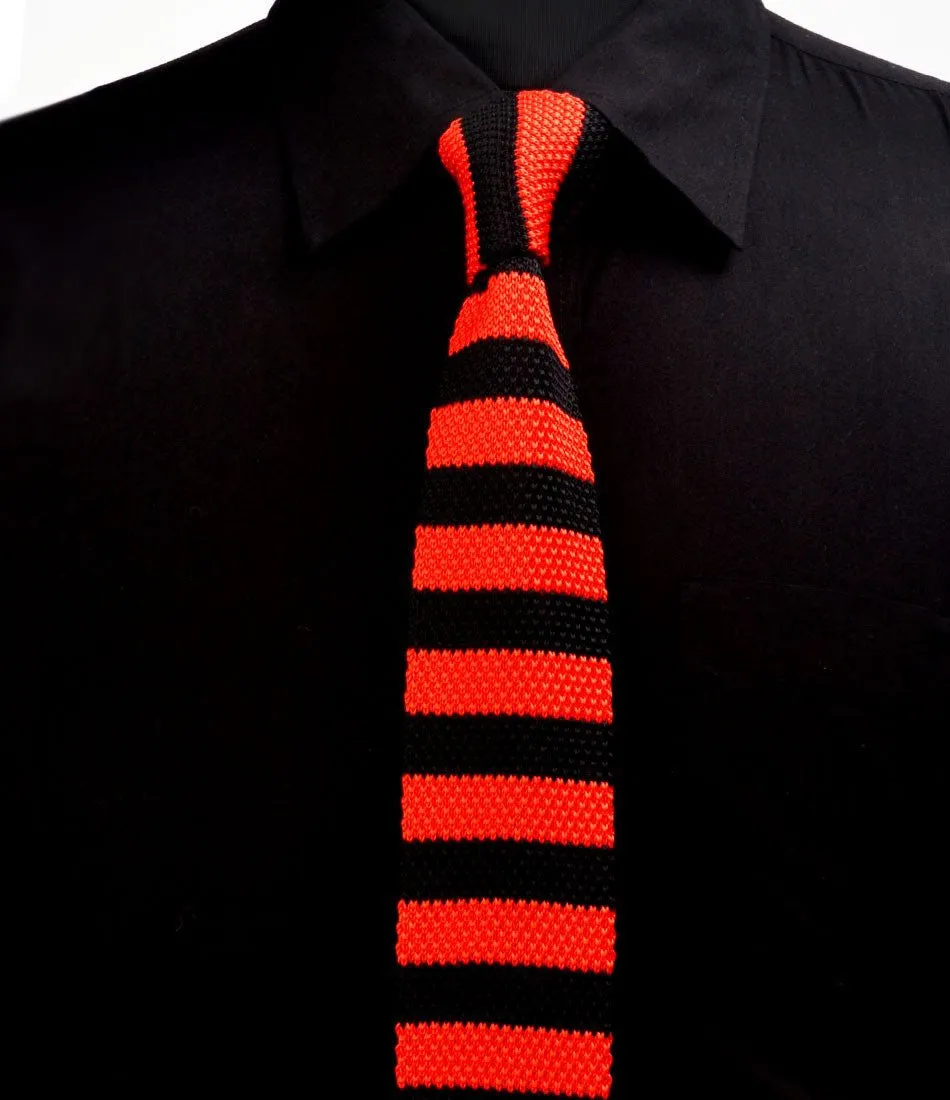 Red & Black Stripes Neck Tie