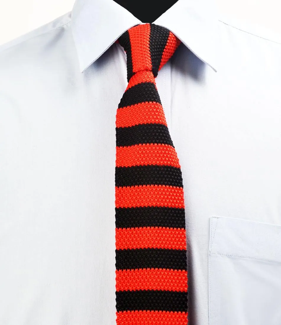 Red & Black Stripes Neck Tie