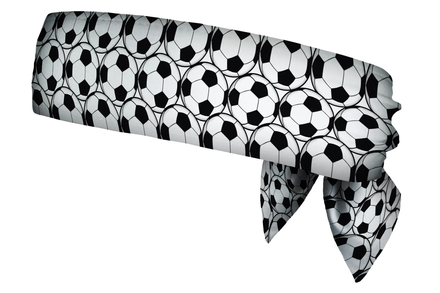 REVERSIBLE Soccerballs Neon/Black White Head Tie (SKU 1372 HTB)