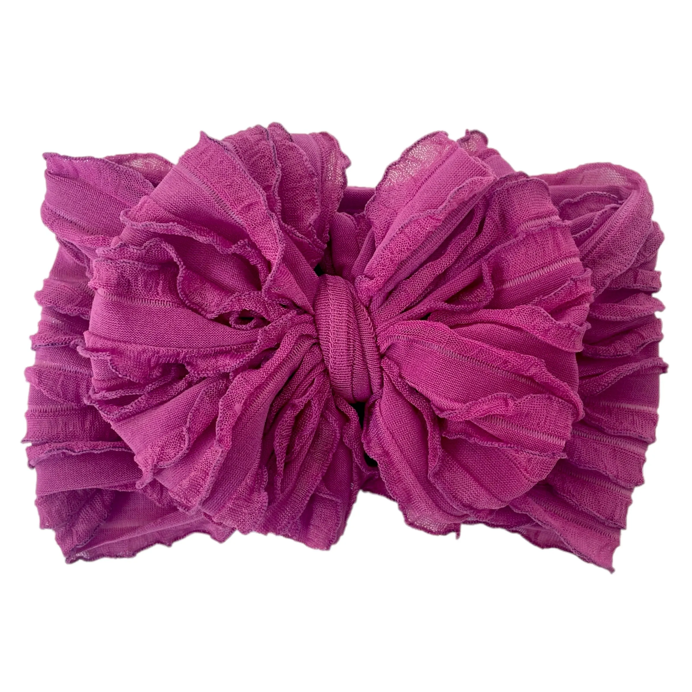 Ruffled Headband- Berry Mini