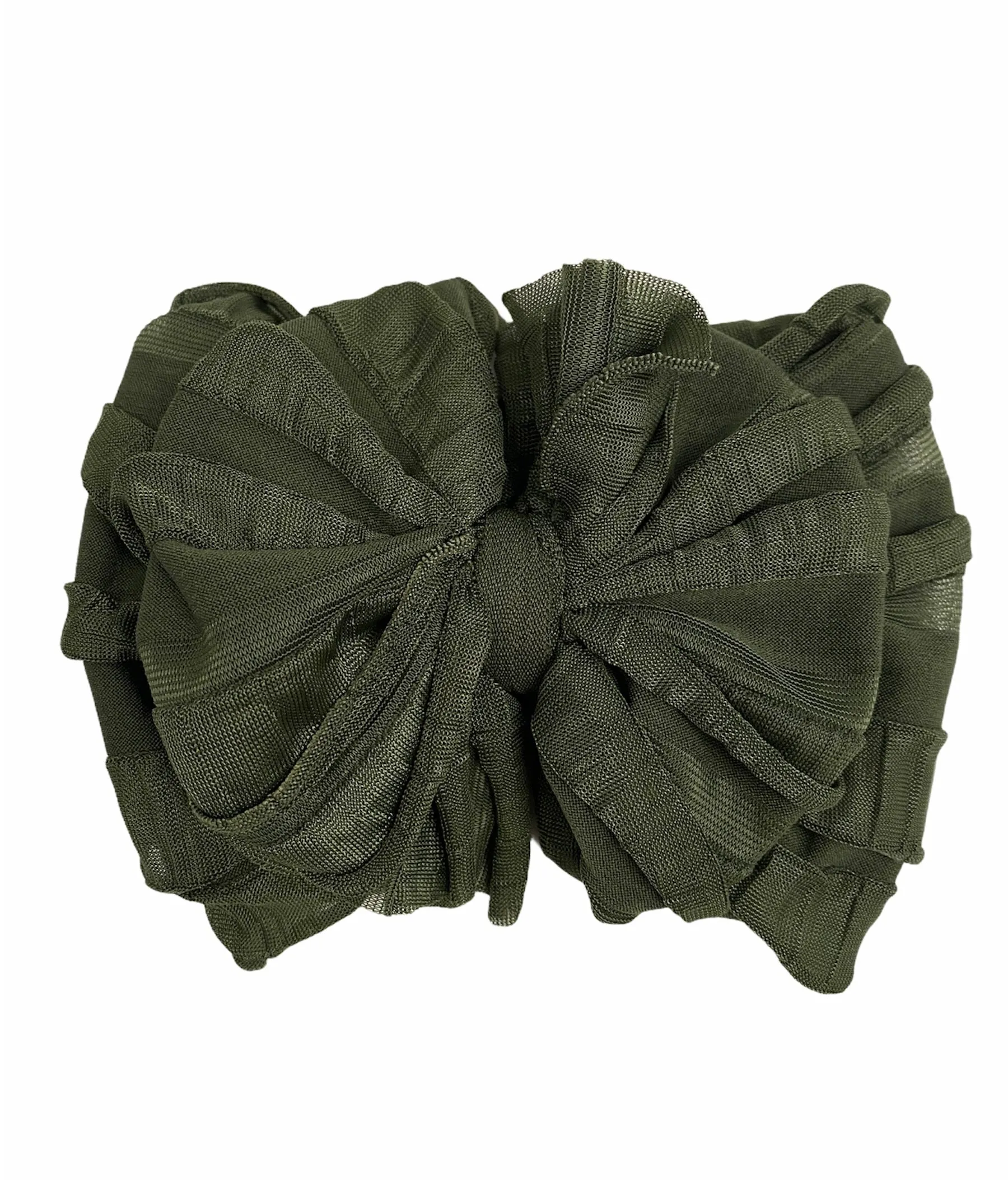 Ruffled Headband- Cedar Green