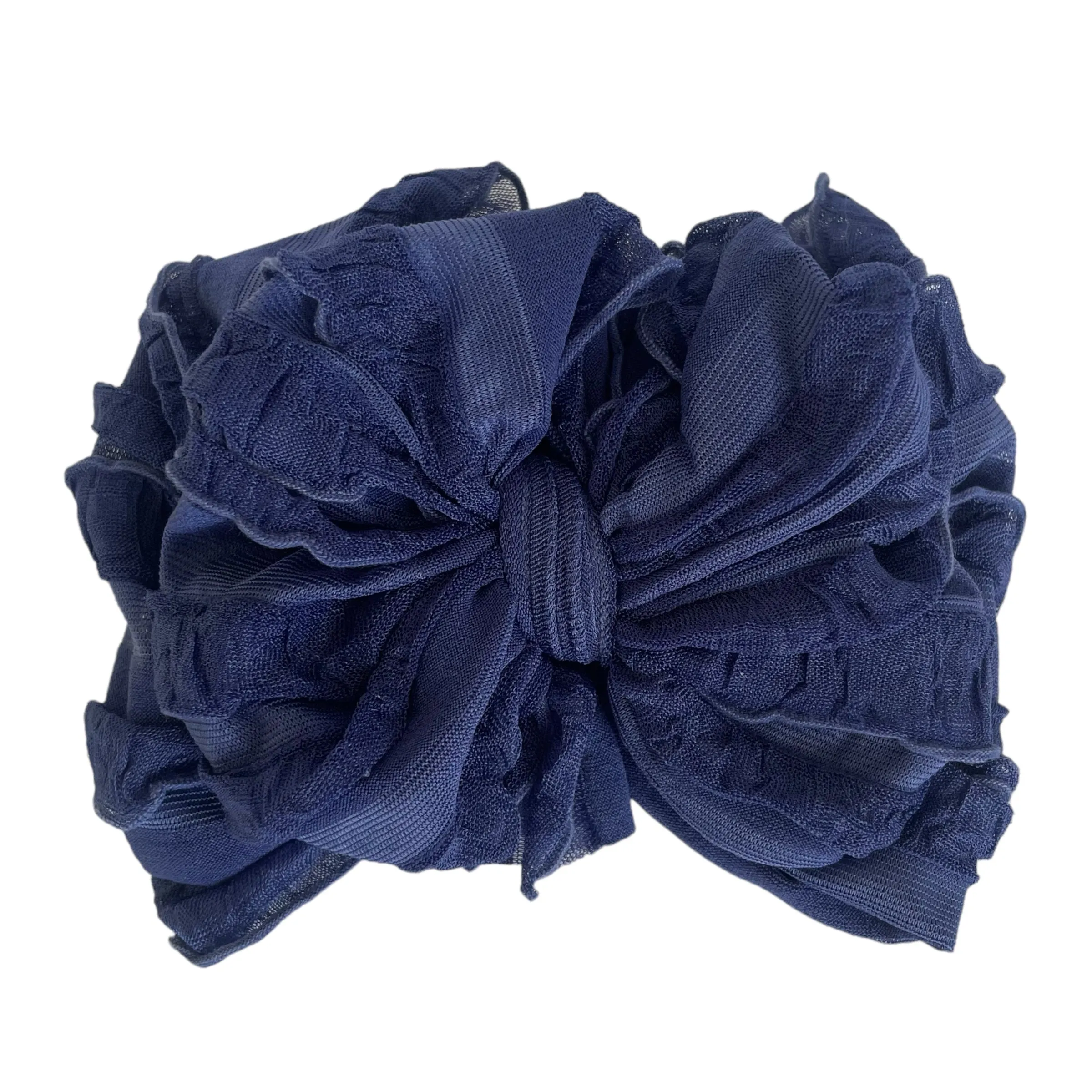 Ruffled Headband- Navy