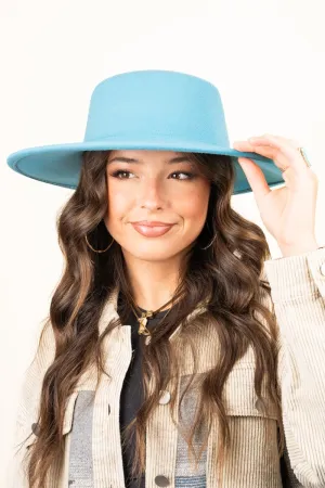 SALE! Georgiana Turquoise Felt Hat