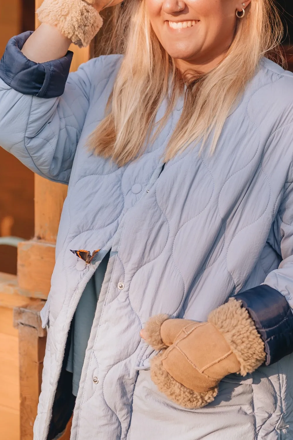 Sheepskin Fingerless Mittens