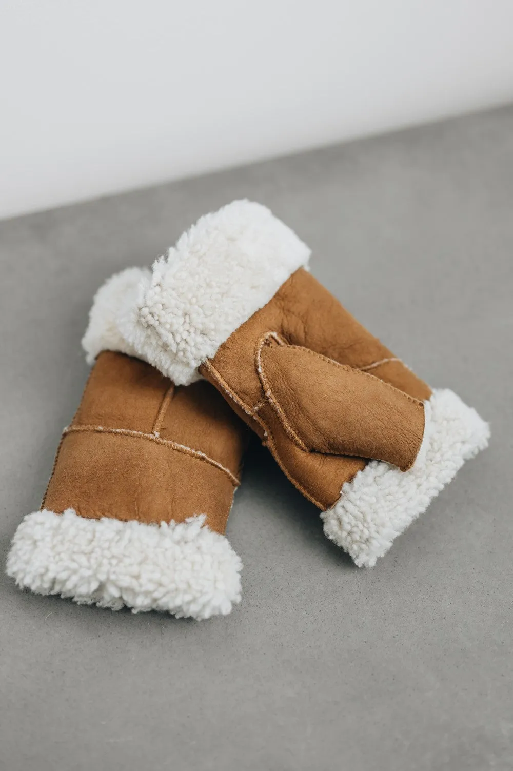 Sheepskin Fingerless Mittens