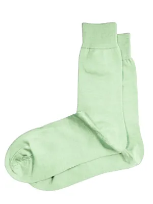 Solid Mint Cotton Dress Socks By Paul Malone