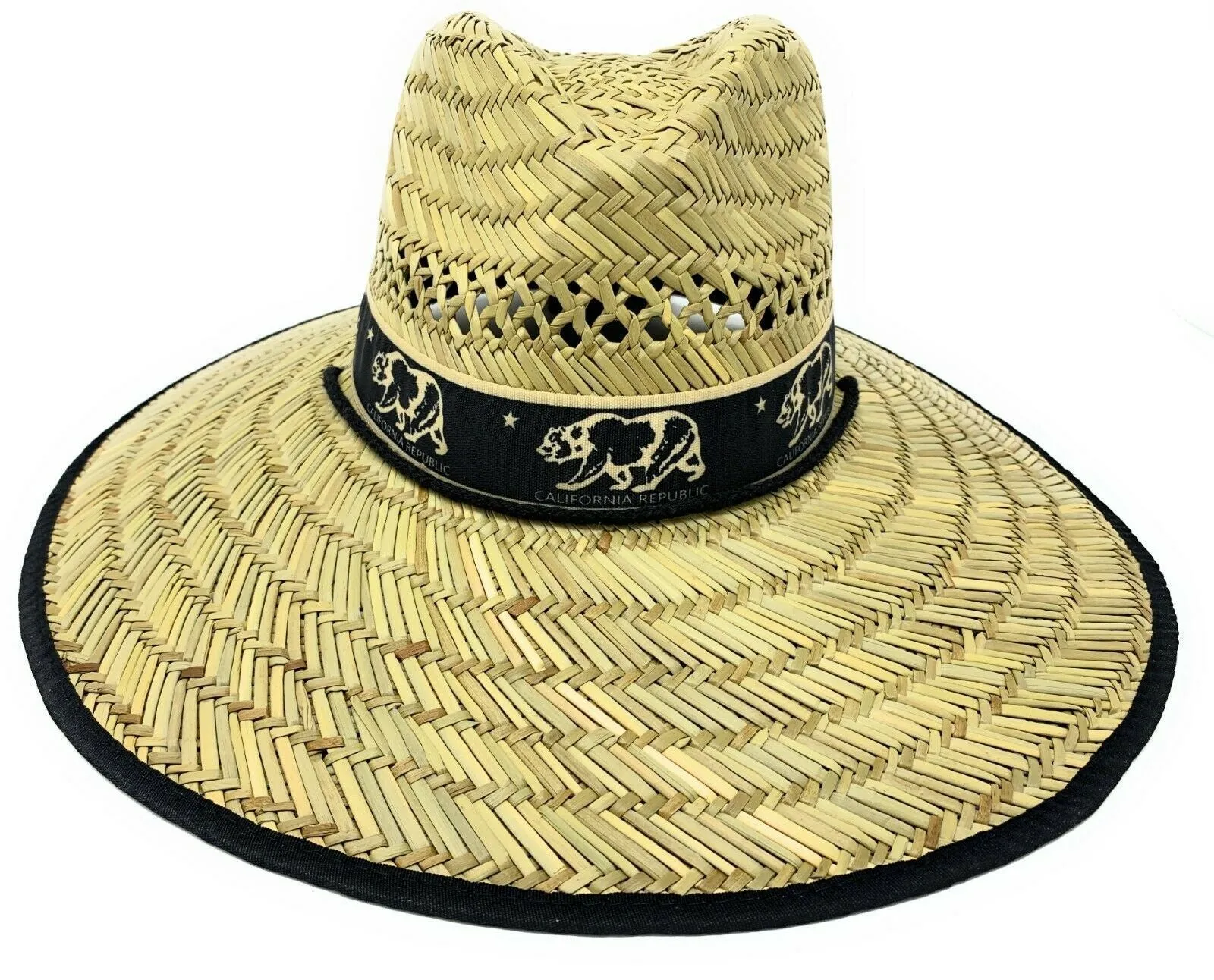 Stylish Straw Hats Caps Lifeguard Sombrero Postal Sun Beach Wide Brim Unisex