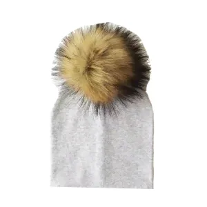 Tiny Trendsetter Pom Pom Beanie Hat - Grey