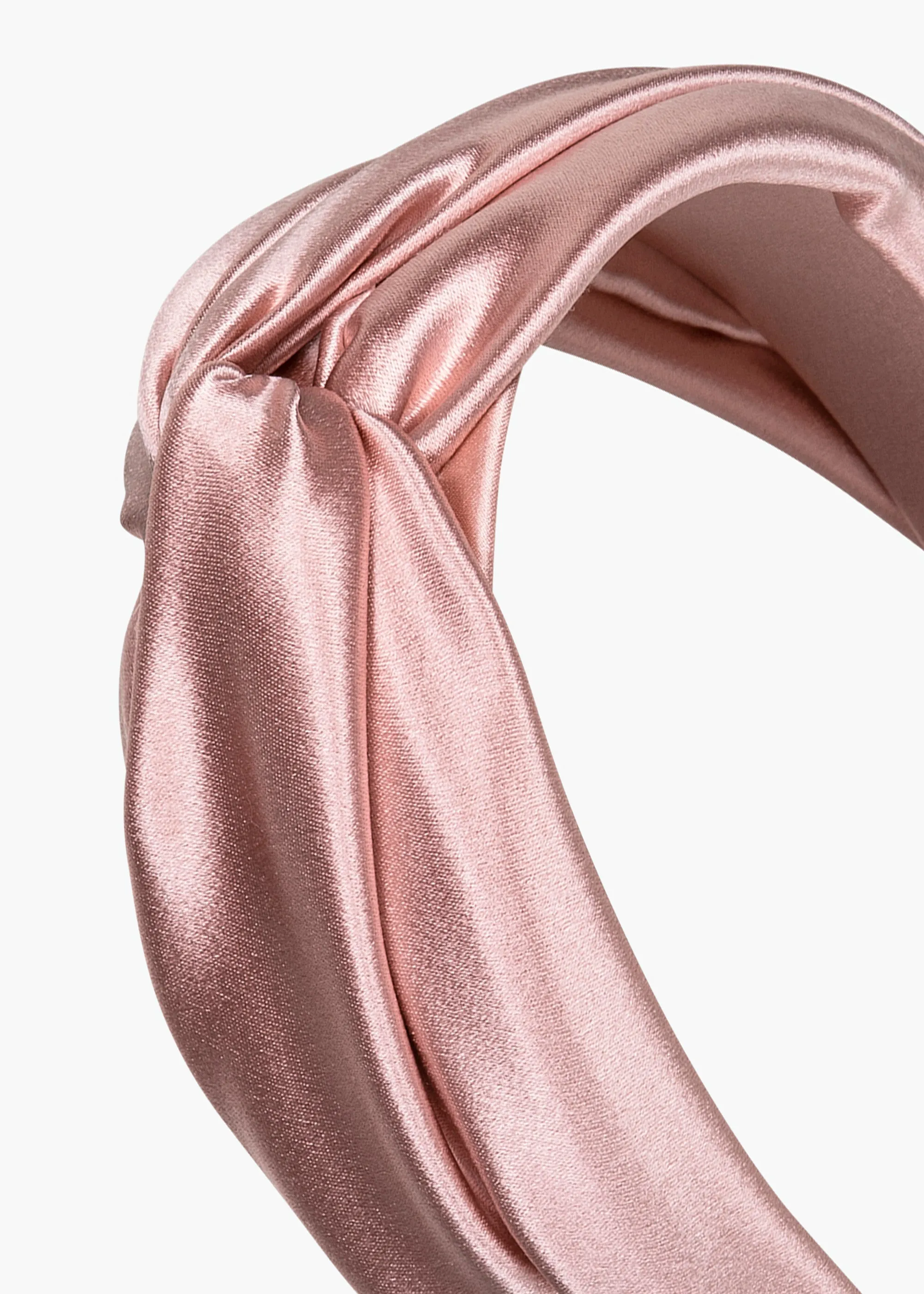 Twist Headband in Silk Satin -- Peony