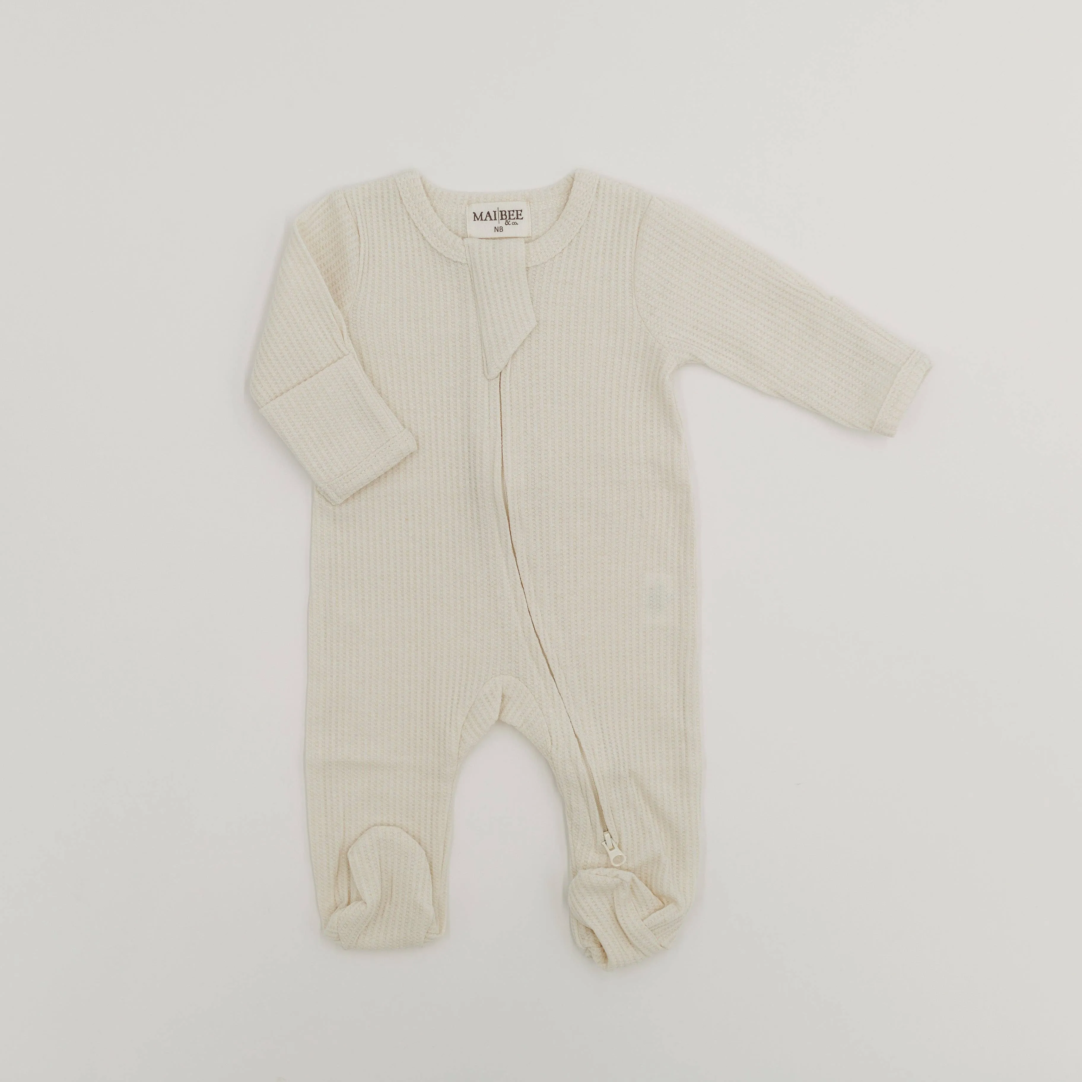 Waffle Zippered Sleeper- Wheat