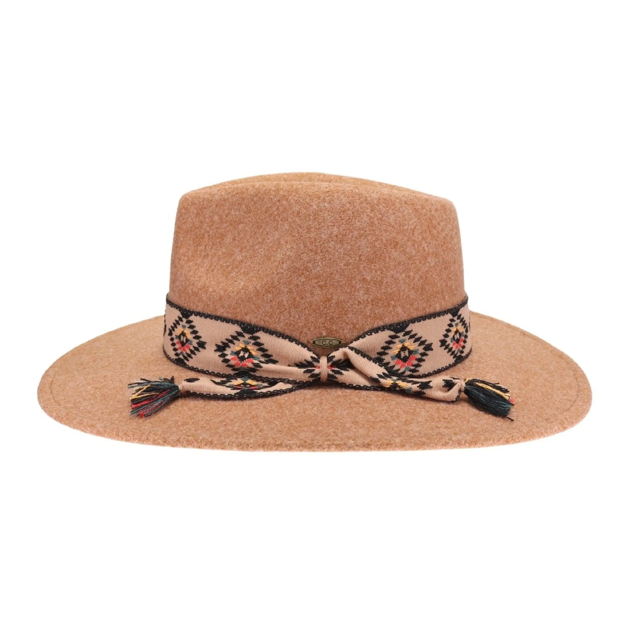 WF10 Gianna Felt Panama Hat With Aztec Band