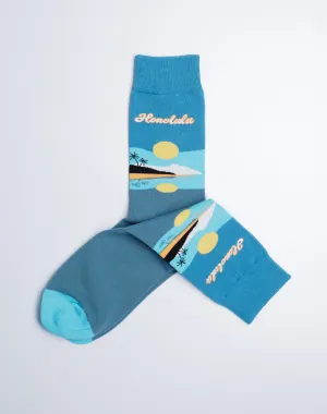 Women's Honolulu Reflection Tropical Crew Socks