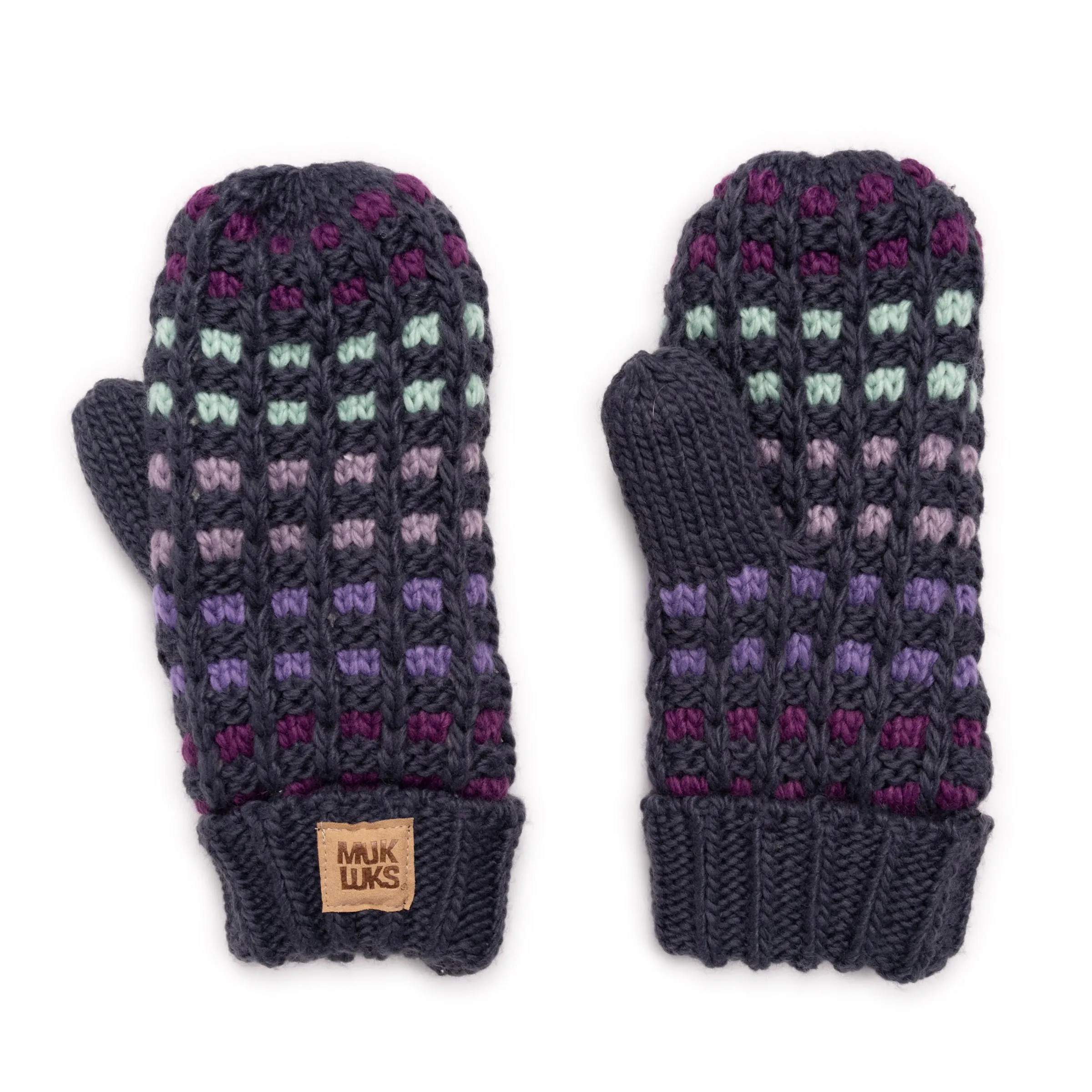 Women's Striped Patternwork Mitten