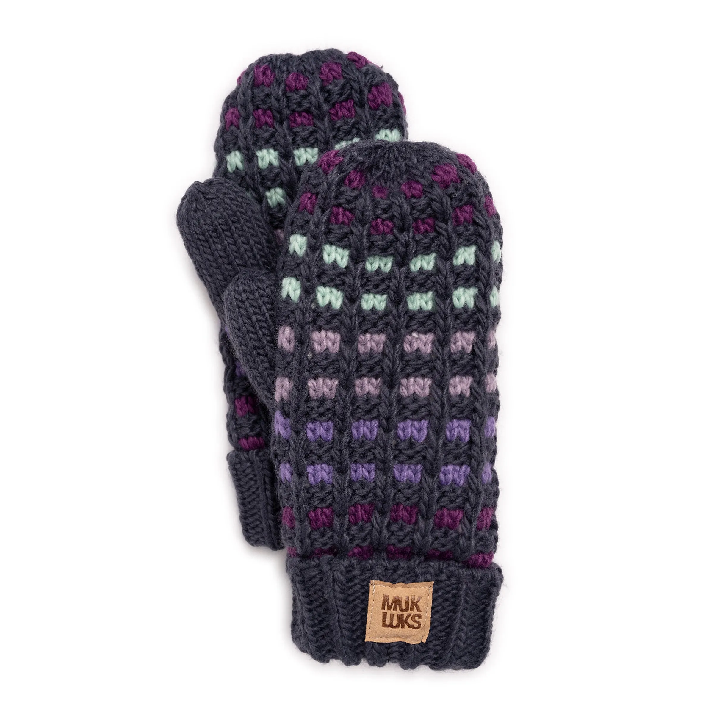 Women's Striped Patternwork Mitten