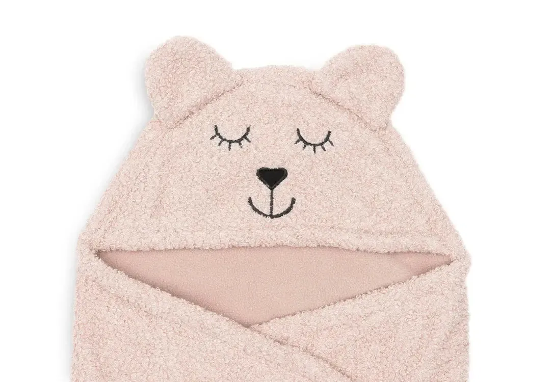 Wrap Blanket Bear Boucle - rose